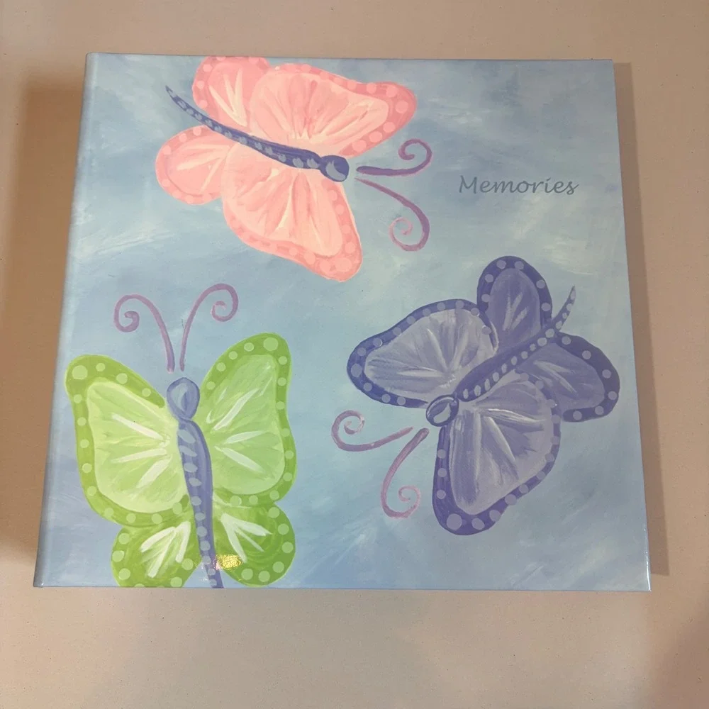 Home Elements Butterfly Photo Album Blue Memories 200 Photos 4x6 Memo Write